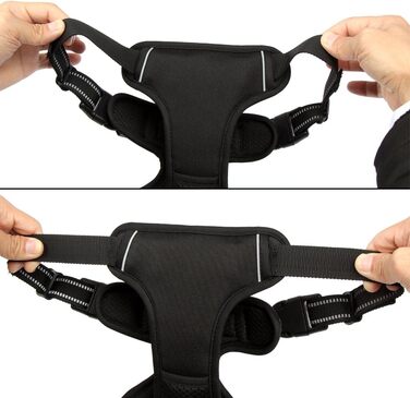 Нагрудник для собак Anti Pull для малих та середніх порід, безпечний, м'який, з регулюванням, дихаючий, з світловідбиваючими смугами (S)