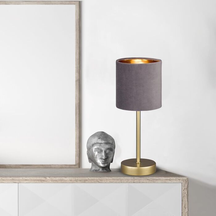 Торшер Fischer & Honsel Aura: класичний дизайн, золото, м'ятний, тканинний плафон, висота 34 см