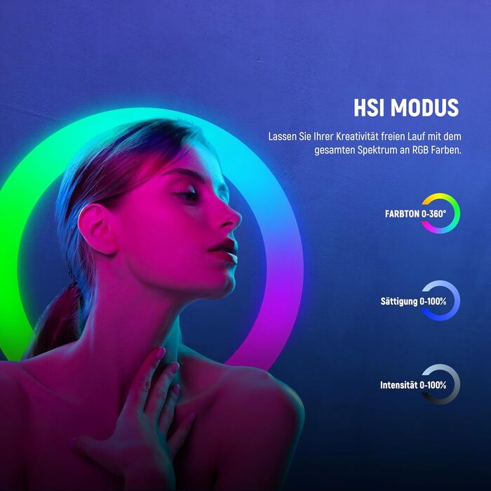 NEEWER Ringlicht RP19H 19 дюймів з триподом та 3 тримачами для телефону, RGB, 42W, CRI 97+, 2540 Lux, для стрімінгу, офісу, Zoom