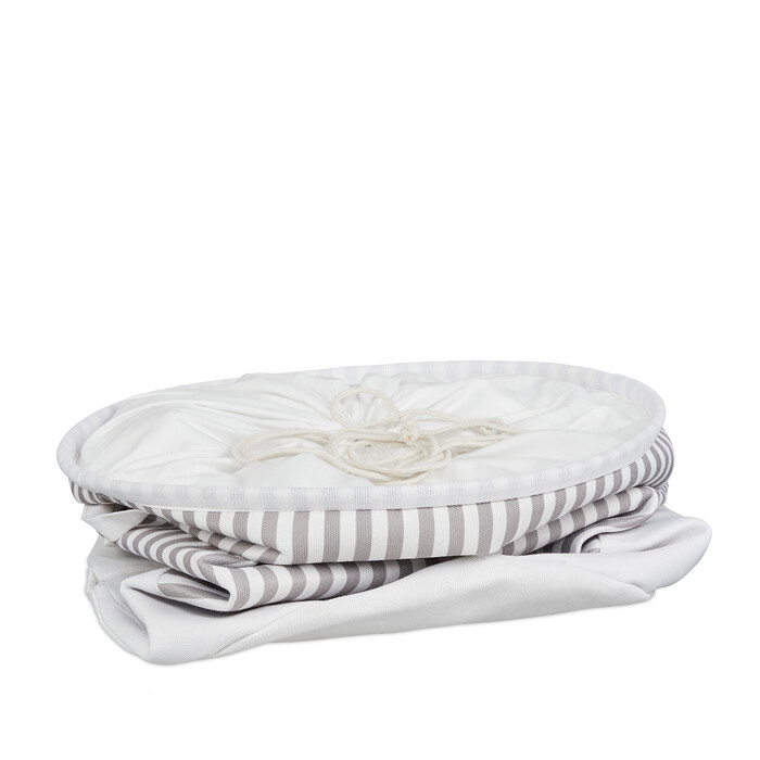 Relaxdays Fabric Laundry Basket with Stripes