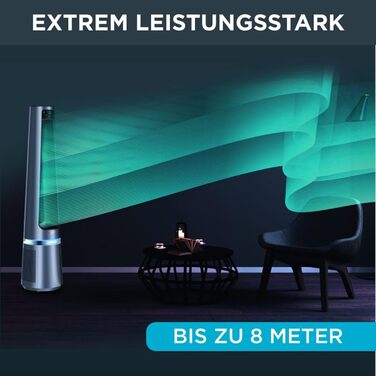 Вентилятор-повітроочисник Rowenta Eclipse QU5030 2-в-1 | Повітряний фільтр, 12 швидкостей, таймер, пульт керування, антрацит