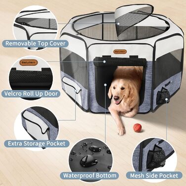 Клітка-лабіринт для котів, розкладний вольєр для котів, блакитний, M