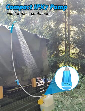 LIBERRWAY Camping Shower Battery Powered Camping Shower Outdoor with Shower Hose and Rechargeable Battery Water Pump for Garden, Travel, and Car Washing