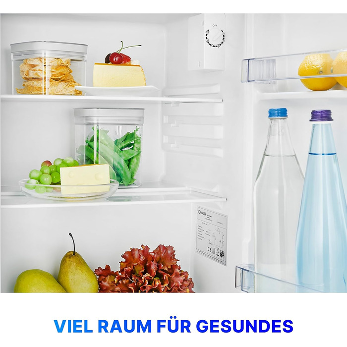 Міні-холодильник Bomann 58 л з 2 скляними полицями, регулювання температури, чорний (KB 7347, 2023)