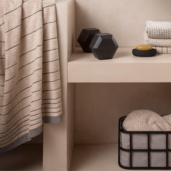 Möve Eden Cotton Bath Mat - Textured, 60x100cm - Nature/Black - Single