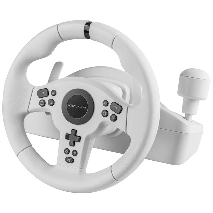 Кермо Mars Gaming MWH-RSX для SimRacing з Force Feedback та 3 педалями, 12 швидкостей, 14 кнопок, PC/PS4/Xbox Series X|S