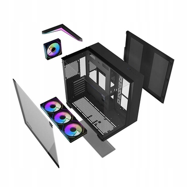 Корпус для комп'ютера darkFlash TH285 Cube Case ATX aRGB, 4 вентилятори, загартоване скло