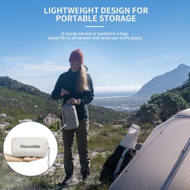 Naturehike Yugu: самонадувний килимок для кемпінгу та трекінгу (3,5 см) сірий