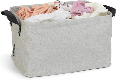 Складаний кошик для білизни Brabantia 35 л, водостійкий, органайзер для зберігання, для сухої та мокрої білизни, іграшок, паперу, сірий