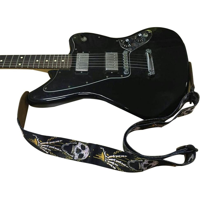 Регульований шкіряний ремінь з черепом для електро- та акустичної гітари та бас-гітари