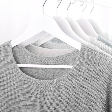 Вішалки для одягу OGIVO, 20 шт., дерев'яні, білі, з обертовим гачком та вирізами на плечах