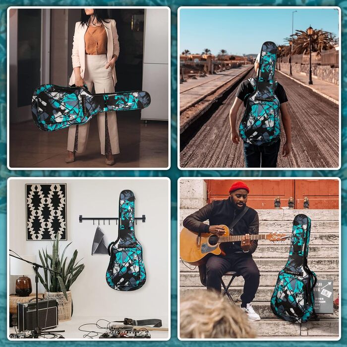 Чохол для гітари повного розміру 99 см (40 дюймів) - для акустичної та концертної гітари, Gigbag, 15 мм, водонепроникний, з двома кишенями, регульований плечовий ремінь, захист грифа