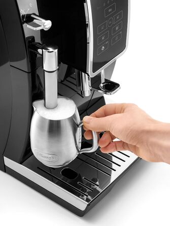 Кавомашина De'Longhi Dinamica ECAM 350.15.B: автоматична з капучинатором, чорна