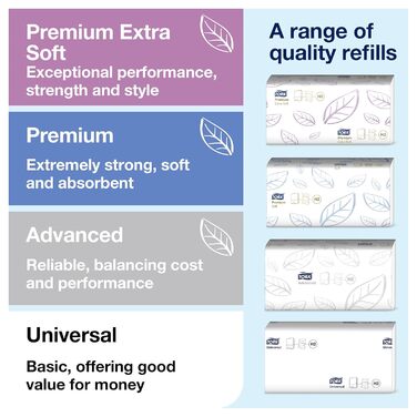 Tork Xpress Tabletop Dispenser for Multifold Paper Towels 552200, Elevation Design - H2 Table Paper Towel Dispenser for Folded Towels, single sheet dispensing, compact design, white, 21.8 x 32.3 x 11.6 cm