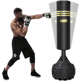 Dripex 165cm Freestanding Punching Bag - Heavy Duty Boxing Stand, MMA Training Partner with 12 Suction Cups