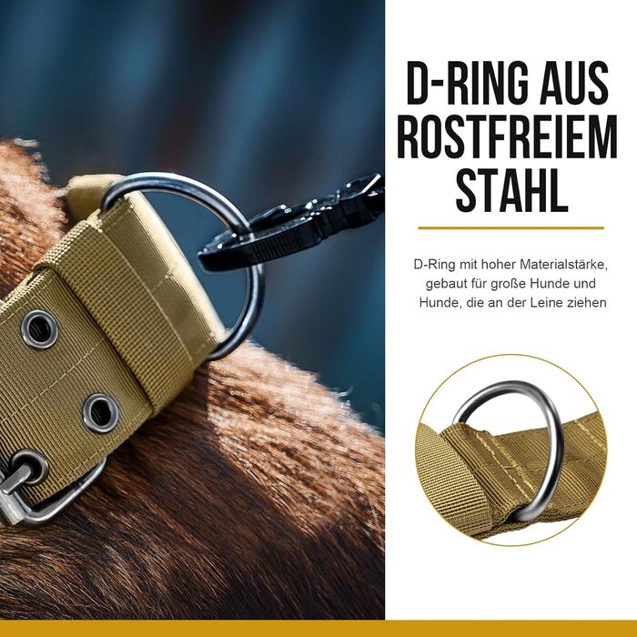 OneTigris Пояс для собак 5 см з ручкою та патчем, великі породи (XL, Коричневий)