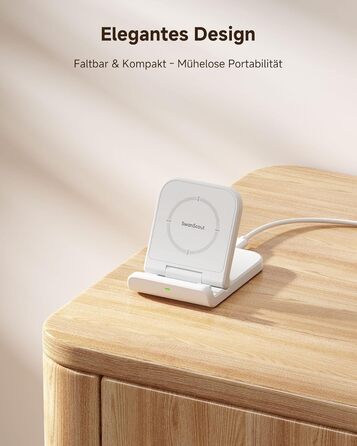 Бездротова зарядка SwanScout для Samsung Galaxy Z Flip 7/7 FE, 6/5/4/3 та Moto Razr 60/50/40 (Ultra), SwanScout 501S (біла)