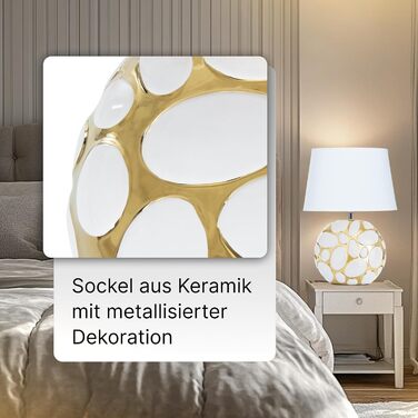 Лампа настільна ARTE LAMP Poppy LED з кабелем – Хром/Біла настільна лампа з білим текстильним абажуром для вітальні та спальні, кольору маку