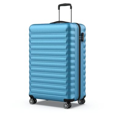 Набір валіз NEWTECK 4 шт. (75см, 63см, 53см, культиватор), ABS, жорсткий, водостійкий, з коліщатами, з замком (Блакитний)