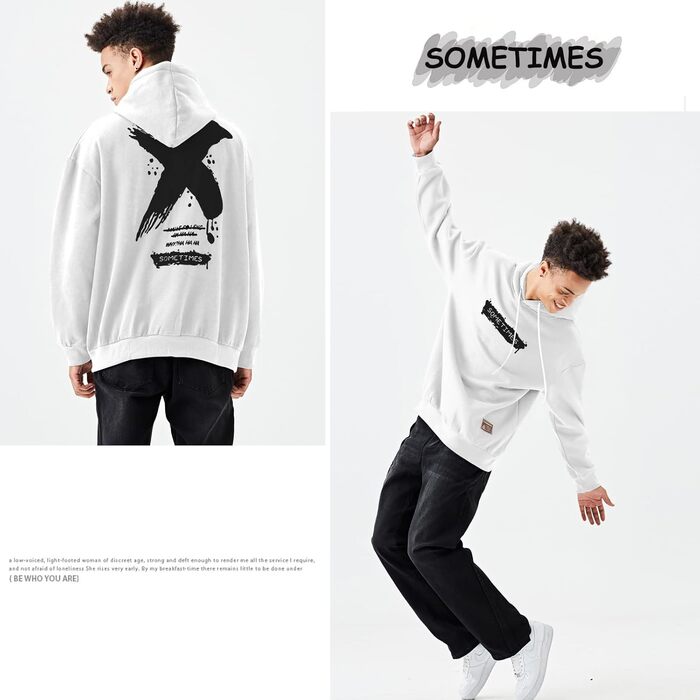 Худі Moshtashio для чоловіків: базова модель з капюшоном, світшот з довгим рукавом, унісекс, білий, розмір XL