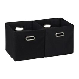 Set of 2 Black Storage Boxes