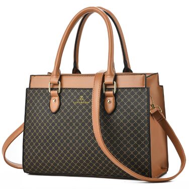 Стильна жіноча сумка-шопер Kurgool з двоколірної шкіри, трендовий дизайн, верхня ручка - кавово-коричнева