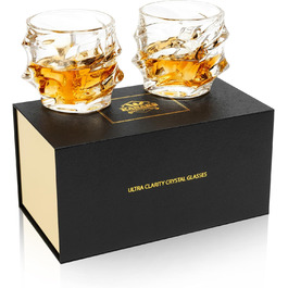 Набір склянок для віскі KANARS (4 шт.), 320 мл, без свинцю, кришталь, преміум-якість, подарунковий набір