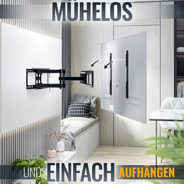 Кріплення для телевізора RICOO S9564: універсальний настінний тримач для телевізорів 40-75 дюймів (VESA 600x400, до 45 кг)