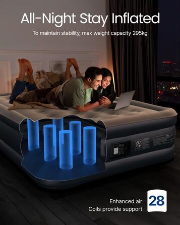 Надувний матрац iDOO з електричною помпою, самонадувний, 137x193x46 см, для дому та кемпінгу