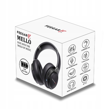 Бездротові накладні навушники Feegar Mello: 65 год автономності, Bluetooth 5.3, мікрофон, 6 режимів еквалайзера