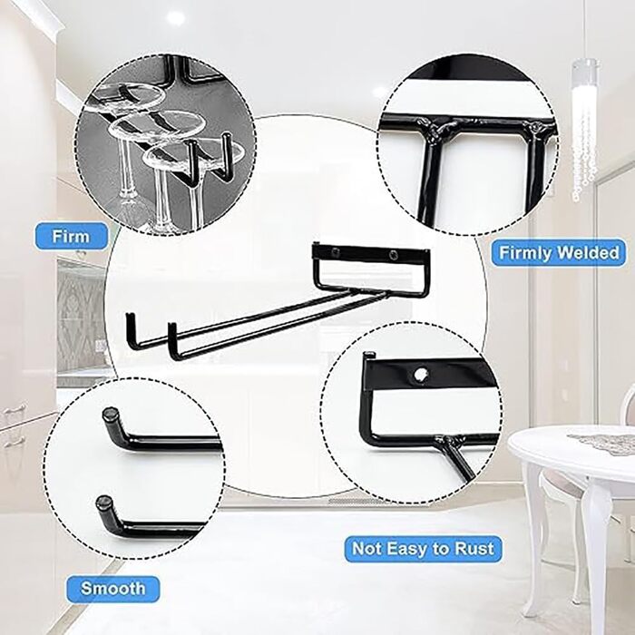 Тримач для келихів з металу, 4 шт., 40 см, для бару, кухні, ресторану