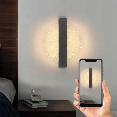 Сучасний настінний LED-бра чорно-золоте для спальні, 12Вт, 3000К