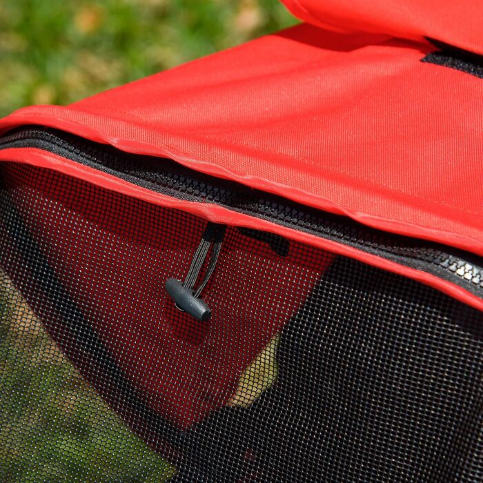 PawHut Складаний візок для собак і котів до 10 кг, червоний