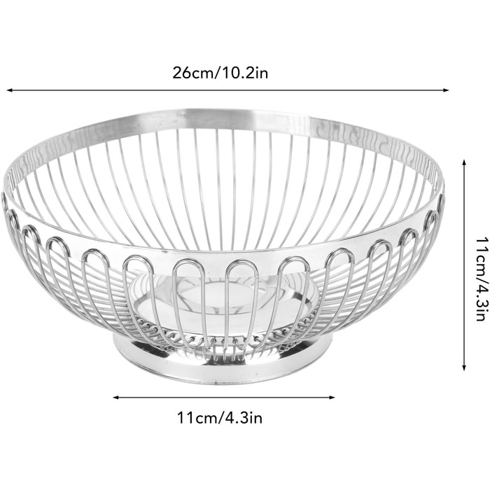 Ніжний фруктовий кошик з нержавіючої сталі BFYDOAA, 26 см - сучасний дизайн для фруктів, овочів та закусок