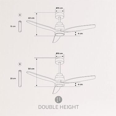 Стеляний вентилятор WINDSTYLANCE з натурального дерева з підсвічуванням, Ø132 см, Wi-Fi, пульт ДК, 6 швидкостей, DC-двигун, літньо-зимовий режим