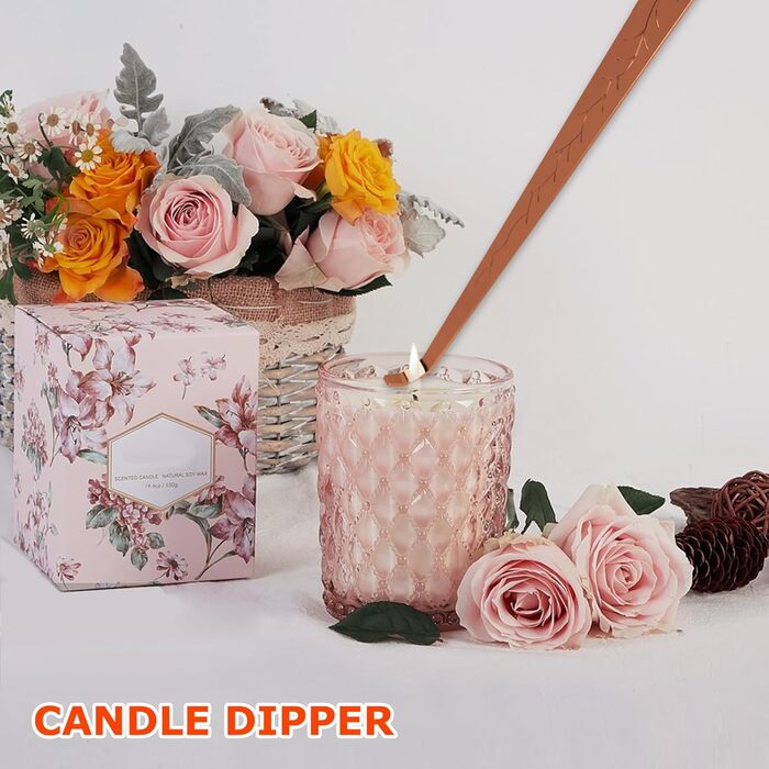 JIUOQUO 6-in-1 Candle Accessory Set, Candle Snuffer, Electric Candle Lighter, Wick Trimmer, Wick Dipper, Storage Tray, Plate, Candle Care Set for Candle Lovers, Mother's Gift