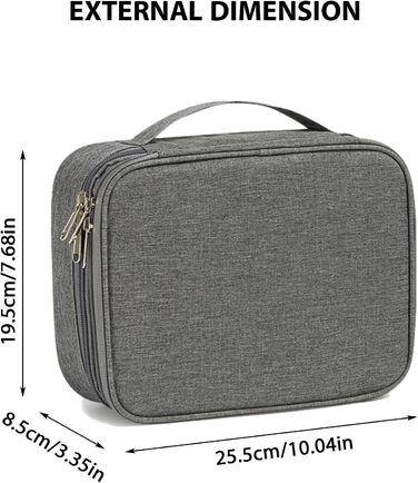 Органайзер для кабелів Neusid: водонепроникна сумка-організатор для подорожей, 3 відділення, для USB-кабелів, Power Bank, сірий