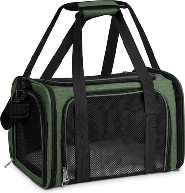 Транспортна сумка для кота/собаки, складана переноска для тварин, 5 кг, зелена (43x28x28 см)