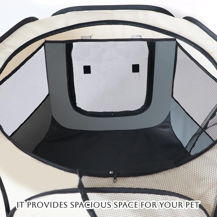 Переносний загін для собак, складаний вольєр для тварин, клітка для котів, вольєр для вагітних котів, зона для собак, розмножувальна клітка для собак, переносна клітка з сумкою (L, сірий)
