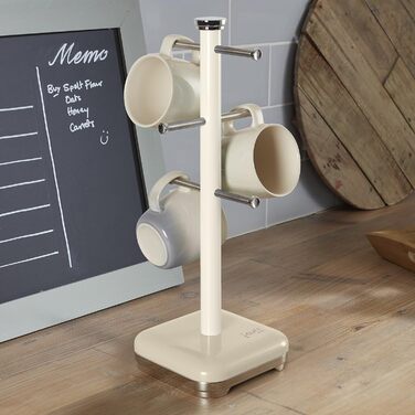 Swan SWKA1030CN Retro Cake Stand for 6 Cups, Weighted Base, Cream (Honey)