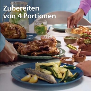 Philips Dual Basket Airfryer 3000 Series, 9L, 2 Drawers, Sync Function, Rapid Air Technology, Versatile Large Hot Air Fryer, 90% Less Fat and Energy Saving, HomeID App (NA350/00)