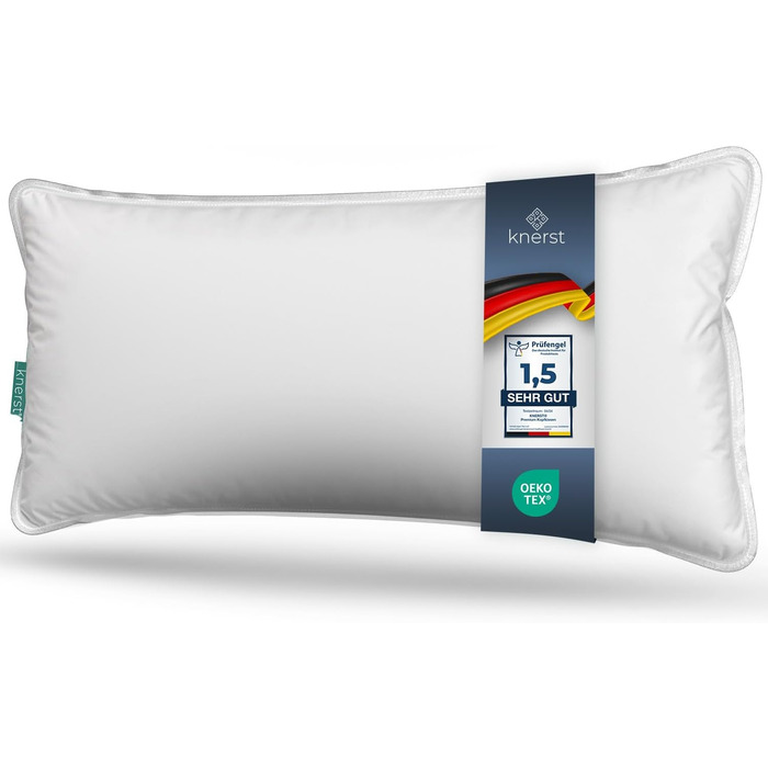KNERST® Pillow 40x60 cm Made in Germany - Head pillow 40 x 60 against neck pain & tension - Bed pillow for healthy & restful sleep - Öko-Tex - Pillow - Cushion - Sleeping pillow