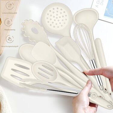 Набір кухонних аксесуарів Joyfair: 15 предметів з силікону, стійкий до нагрівання, антипригарний, для посуду, з тримачем, придатний для миття в посудомийній машині