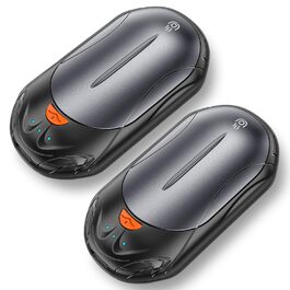 Електричний грілка для рук 2-в-1 OUTJUT 6000mAh з USB, акумулятор 20 годин, 3 режими нагріву, швидкий нагрів, для зимових видів спорту та відпочинку на природі, подарунок на Новий рік (сірий та чорний)