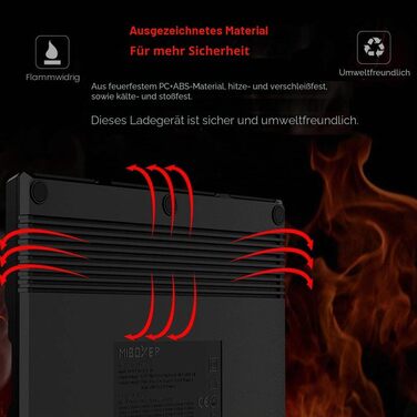 Зарядний пристрій MiBOXER для акумуляторів 18650 8-Bay з LCD дисплеєм, швидка зарядка Li-Ion, LiFePO4, Ni-MH/Ni-Cd (AA, AAA, C, 21700, 26650)