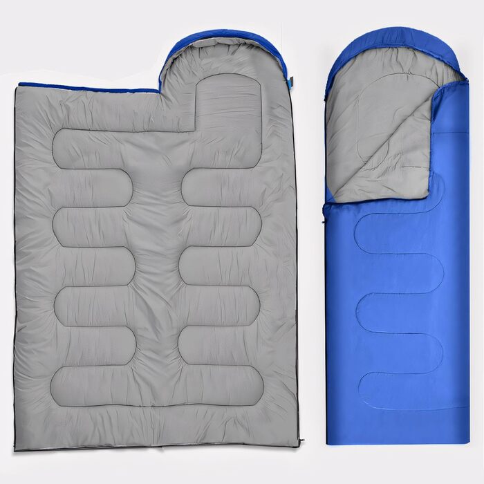 Сплячий мішок Rectoo: водовідштовхуючий, для кемпінгу та подорожей, 200x73 см, блакитний