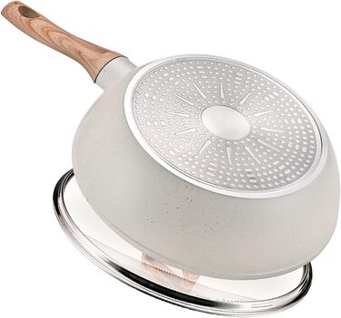 Набір каструль 12 шт. Induktion Kochset: Набір посуду з медичного каменю з кришкою, антипригарне покриття. Ідеально для приготування, смаження та випікання (чорний)