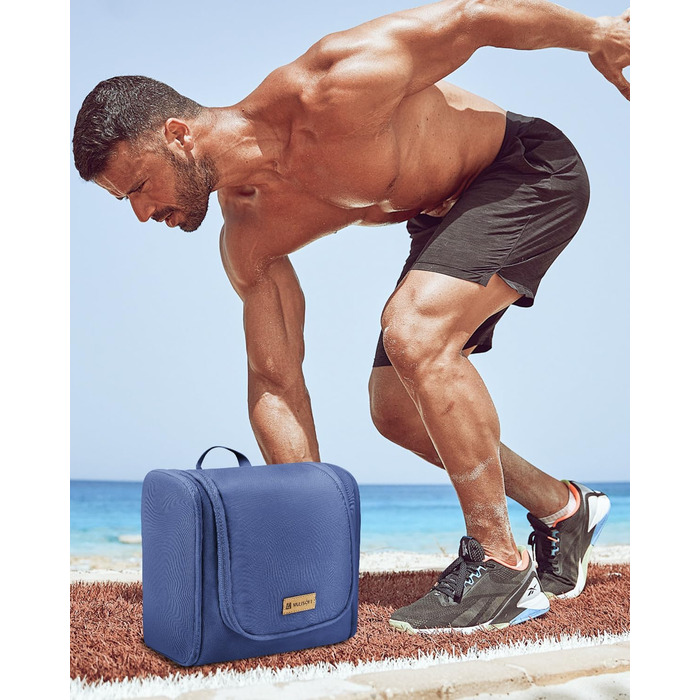 Чоловіча та жіноча косметичка для подорожей, водонепроникна, з гачком для підвішування, компактна, органайзер для косметики (Блакитна)