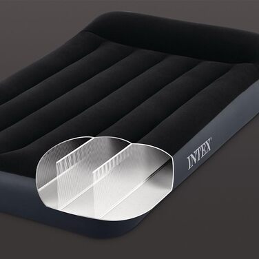 Надувний матрац Intex Dura Beam Pillow Rest King 182x203x25 см чорний (без насоса)