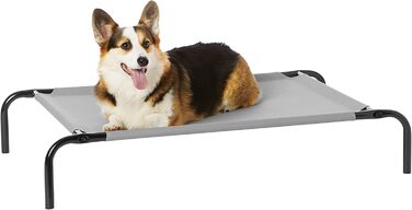 Amazon Basics Elevated Dog Pet Bed, Grey, Size 130 x W 80 x H 19 cm (M)